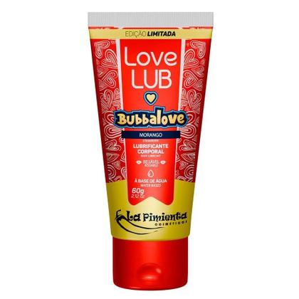 Imagem de Kit Sex Shop Gel Lubrificante Bubbalove Comestível Sabor Morango e Menta 2 unidades 60g