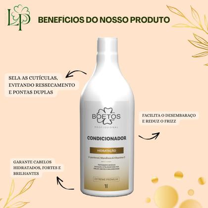 Imagem de Kit Sh+Cond 1L Hidratação D'Pantenol, Mandioca, Vit C Boetos