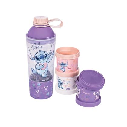 Imagem de Kit Shakeira 600ml + Potes 3 Em 1 Stitch - Plasútil