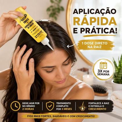 Imagem de Kit Shamp+Cond 300ml + Máscara 500g + Creme 320g + Tônico 100ml Tradicional Gota Dourada