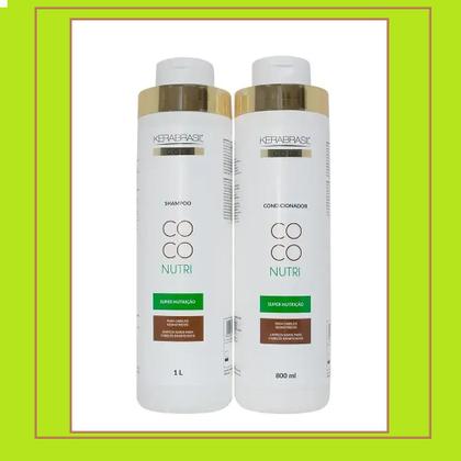 Imagem de Kit Shampoo 1l + Condicionador 800ml Coco Nutri Kerabrasil