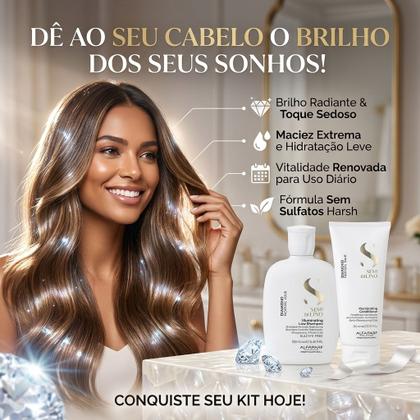 Imagem de Kit Shampoo 250 ml e Condicionador 200 ml Alfaparf Semi Di Lino Diamond