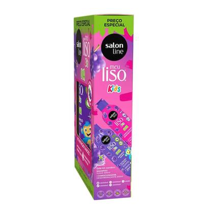 Imagem de Kit Shampoo 300ml + Condicionador 200ml Salon Line Meu Liso Kids Uva