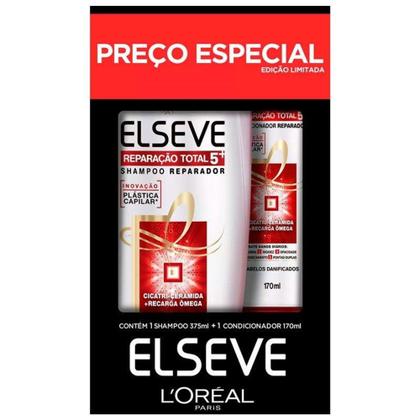 Imagem de Kit Shampoo 375ml + Condicionador 170ml Elseve Reparação Total 5