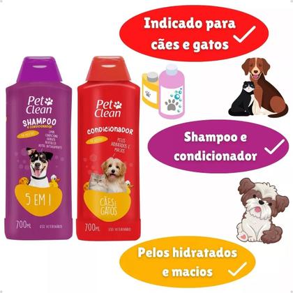 Imagem de Kit Shampoo 5 Em 1 + Condicionador + Perfume Cães E Gatos