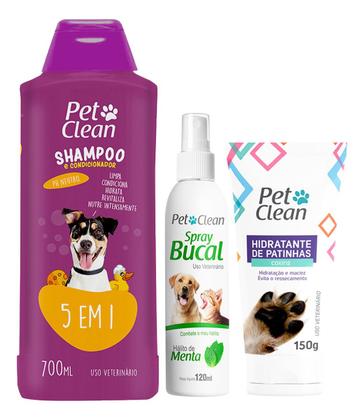 Imagem de Kit Shampoo 5 Em 1 + Hidratante De Patinha + Spray Bucal Pet