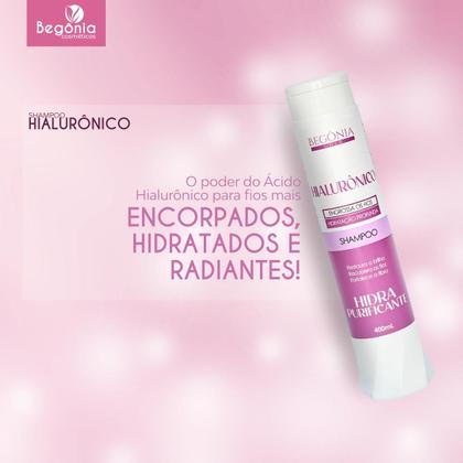 Imagem de KIT Shampoo Begonia Hialurônico 400ml 3 Unds
