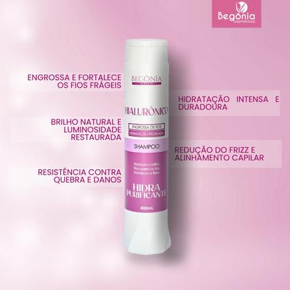 Imagem de KIT Shampoo Begonia Hialurônico 400ml 3 Unds