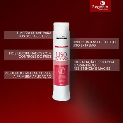 Imagem de KIT Shampoo Begonia Liso Intenso 400ml 3 Unds