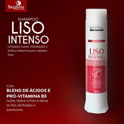 Imagem de KIT Shampoo Begonia Liso Intenso 400ml 3 Unds