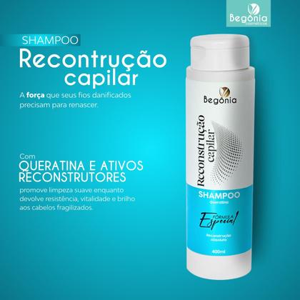 Imagem de KIT Shampoo Begonia Reconstrução Capilar 400ml 6 Unds