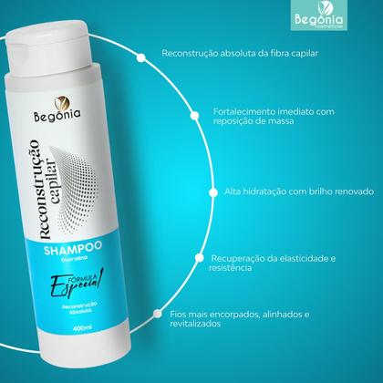 Imagem de KIT Shampoo Begonia Reconstrução Capilar 400ml 6 Unds