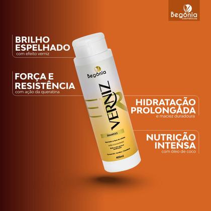 Imagem de KIT Shampoo Begonia Verniz 400ml 3 Unds