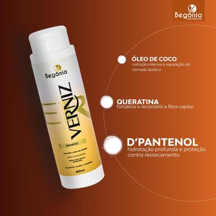 Imagem de KIT Shampoo Begonia Verniz 400ml 3 Unds
