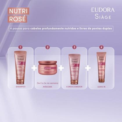 Imagem de Kit Shampoo com 2 Refil Nutri Rosé Nutrição Raiz e Pontas 400ml Eudora Siàge
