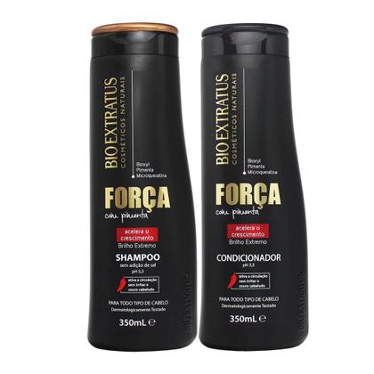 Imagem de Kit Shampoo Condicionador 350ml Máscara 90g Força com Pimenta - Bio Extratus - Bio Extratus