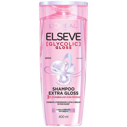 Imagem de Kit Shampoo/ Condicionador 400ml Glycolic Gloss  Acidificante Ultra Gloss Elseve LOreal Paris Brilho Tratamento Capilar