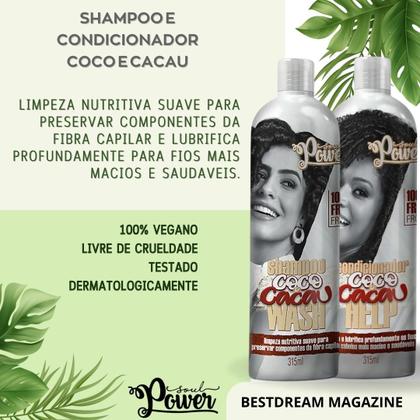Imagem de Kit Shampoo Condicionador E Creme De Pentear Pote Grande Soul Power Coco E Cacau Vegano Hidratação