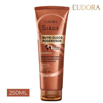 Imagem de Kit Shampoo Condicionador e Elixir Nutri Óleos Poderosos Nutrição Cabelos Secos Eudora Siàge