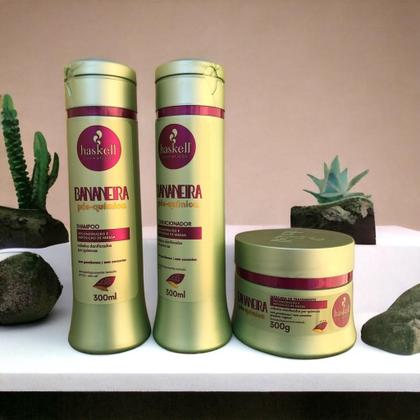 Imagem de Kit Shampoo Condicionador e Máscara Bananeira 300 Haskell
