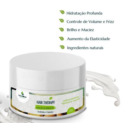 Imagem de Kit Shampoo, Condicionador e Máscara de  Andiroba e Cupuaçu: Cabelos Hidratados e Brilhantes HAIR THERAPY