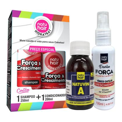 Imagem de Kit Shampoo + Condicionador Força e Crescimento + Tônico de crescimento + NatuVin A
