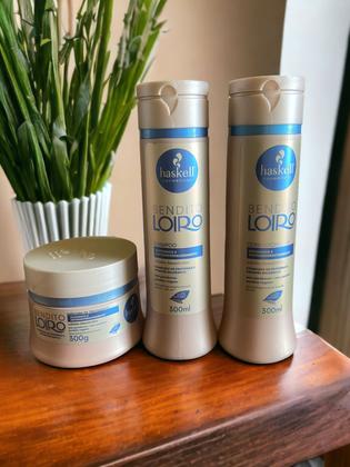 Imagem de Kit Shampoo Condicionador Máscara Bendito Loiro 300 Haskell
