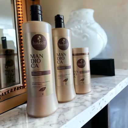 Imagem de Kit Shampoo Condicionador Máscara Mandioca 1 litro Haskell