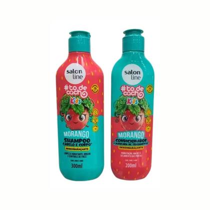 Imagem de Kit Shampoo Condicionador Morango Kids Hidratação Salon Line