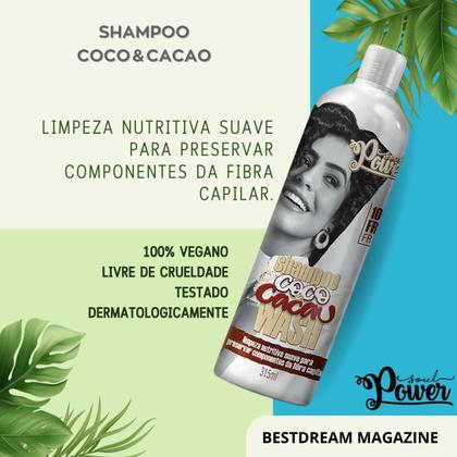 Imagem de Kit Shampoo + Condicionador + Óleo Finalizador Soul Power Coco E Cacau Hidratação Capilar Vegano
