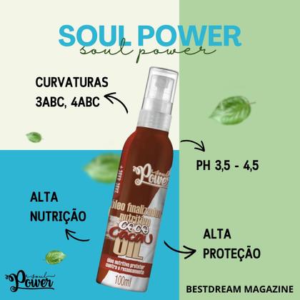Imagem de Kit Shampoo + Condicionador + Óleo Finalizador Soul Power Coco E Cacau Hidratação Capilar Vegano