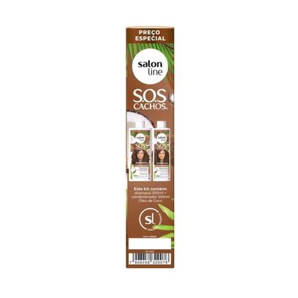 Imagem de Kit Shampoo Condicionador Sos Cachos Óleo De Coco Salon Line