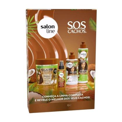 Imagem de Kit Shampoo Condicionador Sos Cachos Óleo De Coco Salon Line