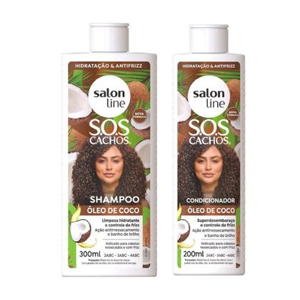 Imagem de Kit Shampoo Condicionador SOS Cachos Óleo de Coco - Salon Line