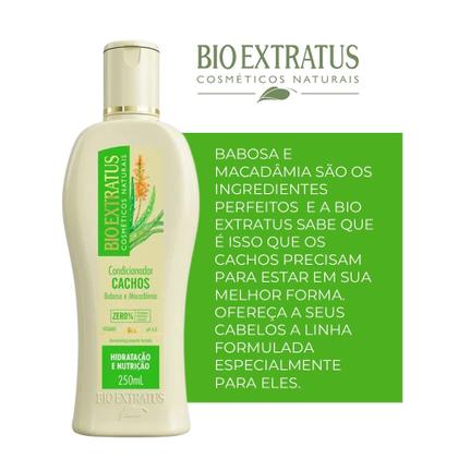 Imagem de Kit Shampoo e Condicionador 250ml Cabelo Cacheado Babosa e Macadâmia Cachos Bio Extratus