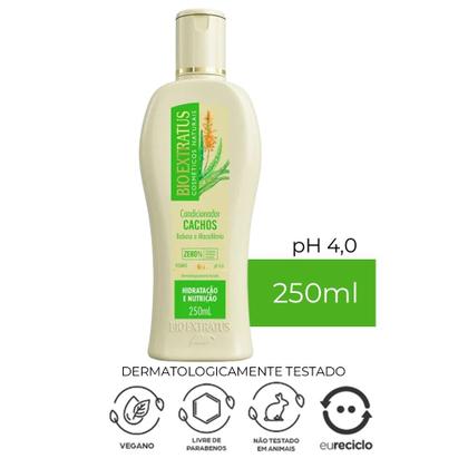 Imagem de Kit Shampoo e Condicionador 250ml Cabelo Cacheado Babosa e Macadâmia Cachos Bio Extratus