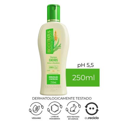Imagem de Kit Shampoo e Condicionador 250ml Cabelo Cacheado Babosa e Macadâmia Cachos Bio Extratus