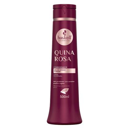 Imagem de Kit Shampoo e Condicionador 500ml Quina Rosa Haskell Para Cabelos Desvitalizados Brilho Intenso e Maciez