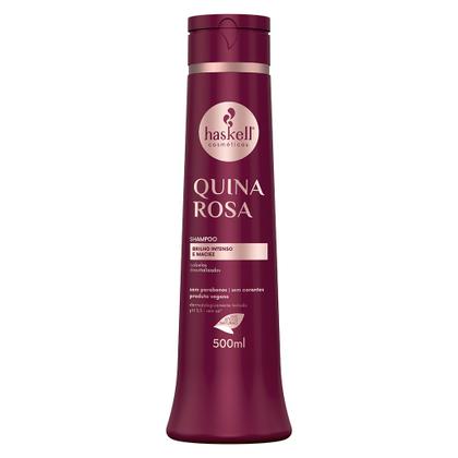 Imagem de Kit Shampoo e Condicionador 500ml Quina Rosa Haskell Para Cabelos Desvitalizados Brilho Intenso e Maciez