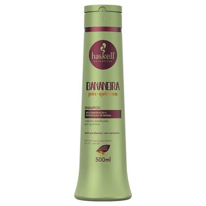 Imagem de Kit Shampoo e Condicionador Bananeira Pós Química Cabelos Danificados Haskell 500ml