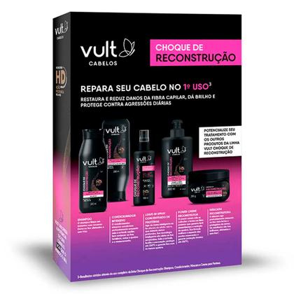Imagem de Kit Shampoo e Condicionador Choque de Reconstrução 200ml Vult