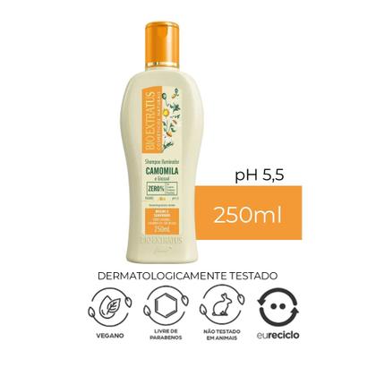 Imagem de Kit Shampoo e Condicionador Clareador Cabelos Loiros Camomila e Girassol Iluminador Bio Extratus