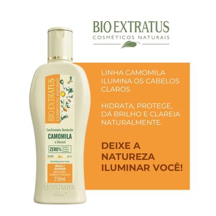 Imagem de Kit Shampoo e Condicionador Clareador Cabelos Loiros Camomila e Girassol Iluminador Bio Extratus