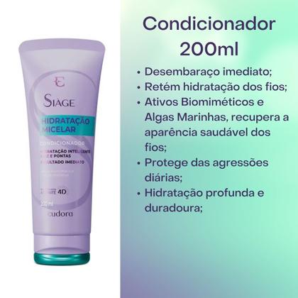 Imagem de Kit Shampoo e Condicionador Eudora Siàge Hidratação Micelar