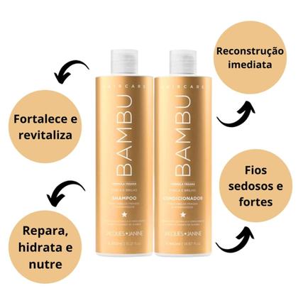 Imagem de Kit Shampoo E Condicionador Jacques Janine Haircare Bambu 450Ml