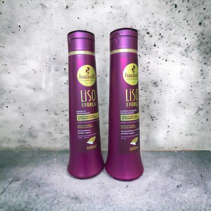Imagem de Kit Shampoo e Condicionador Liso com Força 500 ml Haskell