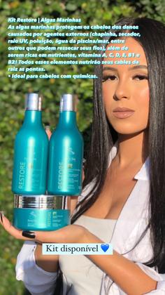 Imagem de Kit Shampoo e Condicionador Reconstrução Restore Algas Marinhas Dama Hair 2x300ml