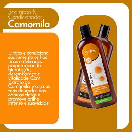 Imagem de Kit Shampoo e Condicionador Yabae Camomila 500ml  Realce Tons Dourados