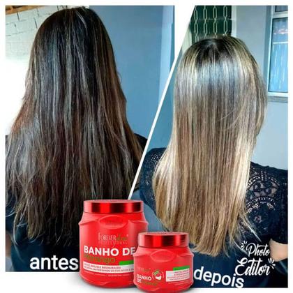 Imagem de Kit Shampoo e Leave-in Banho de Verniz Morango Forever Liss