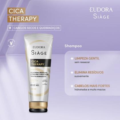 Imagem de Kit Shampoo e Leave In Reconstrução Capilar Reparação Cica Therapy Restauração Eudora Siàge